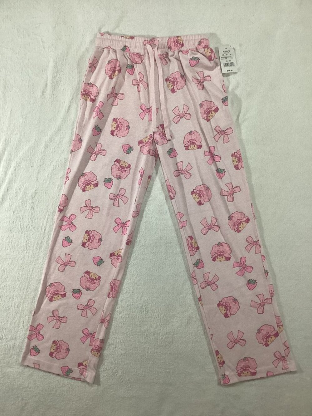 Strawberry Shortcake Pajama Pants Kohl's Pink Bows XS NWT